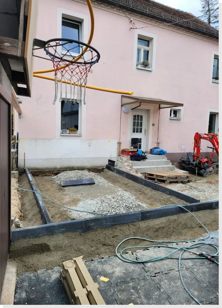 Vorher: Terrasse während der Bauphase